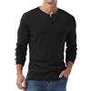 PrinStory Henley T Shirt Fur Uomo Manica Lunga Top Casual Maglione Maglietta Uomo