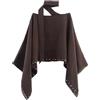 Goolecrimp Giacca-Cappa Corta da Donna dal Taglio Ampio e alla Moda, con Mantellina Stile Sciarpa borchiata; Scialle Casual in Stile vacanziero.