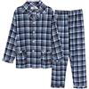 Duohropke Pigiama da uomo a quadretti set a maniche lunghe camicia e pantaloni pigiama in cotone lungo pigiama estivo a maniche lunghe due pezzi pigiameria bottoni camicia da notte con tasca scollo a
