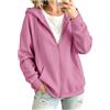 Generico Felpa Donna con Cappuccio E Zip Oversize Leggera Maniche Lunghe | Abbigliamento Donna Curvy Taglie Forti Maglia Sportswear Hoodie Tinta Unita Sweatshirt Casual Pullover Autunno Invernale