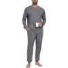 PrinStory Set pigiama coordinato per coppie, da donna e da uomo | Pigiama girocollo a maniche lunghe pigiama con risvolto pigiama invernale Loungewear Set