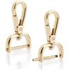 CRAFTMEMORE 2 moschettoni rimovibili con chiusura a vite e chiusura a vite, VT493, ricambio per cinghia della borsa (3,8 cm, oro)