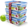 Emsa, Set Contenitori Salvafreschezza Clip&Close 3x1Litro, Contenitori Ermetici per Alimenti, in Plastica Rettangolari con Chiusura Ermetica e Coperchio, Contenitori Pratici, Trasparente