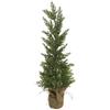 BAKAJI Albero di natale 60cm Alberello Pino con Base Sacco Iuta Decorazione Natalizia
