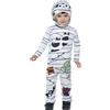 CARNAVAL QUEEN Costume mummietta bambini divertente disponibile in diverse taglie - tuta e cuffia staccabili, tessuto jersey elasticizzato, chiusura zip, ideale per halloween