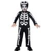 CARNAVAL QUEEN Costume halloween scheletrino baby con stampa, tuta in jersey elasticizzato e cuffia staccabile - disponibile in diverse taglie