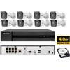 HIK VISION Kit videosorveglianza IP Hikvision Nvr POE 8 Canali 8 telecamere 4 MP HDD 2 TB