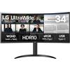 LG Monitor LED curvo LG da 34" 3440x1440 WQHD 100Hz VA HDMI DisplayPort AMD