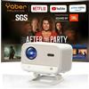 Yaber PROJECTOR Proiettore Netflix Ready, certificato SGS, JBL Dual 8 W, Dolby Audio, messa a fuoco automatica e keystone, WiFi e Bluetooth, Yaber L2 Plus 150 pollici, Native 1080P, HDR10, YouTube e Prime Video