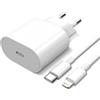 Apple, caricabatterie USB-C da 20W originale con cavo Lightning Power Delivery, bianco