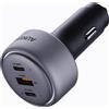 AUKEY Caricabatteria da auto 100W 2x USB-C 1x USB-A per presa accendisigari (18294862586)