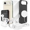 Mayaxess, Pacchetto Elite iPhone17 Air Case Vetro Caricabatterie Powerbank MagSafe BT (8pcs), Nero