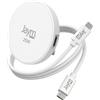 Jaym, Caricabatterie wireless per iPhone e smartphone Qi con tecnologia MagSafe, 25W, con supporto, colore bianco