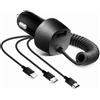 Dripio Caricabatterie 4-in-1, con cavo integrato, compatibile con USB-C, connettore 8-pin, Micro-USB, lunghezza 90 cm