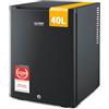 TZS First Austria - Mini Frigorifero 40L silenzioso - Piccolo Minifrigo con porta reversibile e luce interna - Minibar per campeggio, ufficio, camera da letto e hotel - Nero opaco