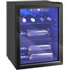 HOMCOM Raffreddatore Vino 16 Bottiglie 48L Piccolo Nero | Frigorifero bevande, refrigeratore bottiglie, 4-16°C, doppia porta in vetro, illuminazione LED, display LED, frigo vino.