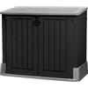 Keter K249673 Store-It-Out MIDI Porta Attrezzi da Giardino 880 L 132x71.5x113.5 cm Impermeabile Lucchettabile colore Nero