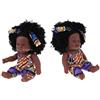 2pcs 30cm Real Life Baby Girl Doll vinile neonato africano in vestiti