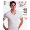 Leable ART. 1419 - Maglia collo a V mezza manica in cotone makò