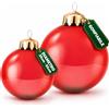 BAKAJI Set 2 Palle di Natale Gonfiabili PVC Rosse Interno ed Esterno Addobbo Natalizio