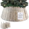 DECO EXPRESS Gonna Albero di Natale, Base Albero Vimini, Collare Naturale per Decorazioni Natalizie per Xmas Festa, 40cm x 27cm (Salice Marrone Chiaro, Altezza 40 cm/Base 56,5 cm)