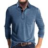 Zetieny Polo da Uomo Casual a Maniche Lunga Classico Maglietta con Tasche | Tinta unita, 3 Bottoni, Modello Basic, Elasticizzato, Taschino sul Petto, Colletto a Blocchi di Colore, Casual, Golf, Lavoro