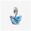Pandora Charm Pandora Pendente Farfalla Vetro di Murano Blu 792698C01