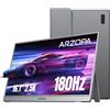 ARZOPA Monitor Portatile 16.1 2,5K QHD 180Hz IPS HDR10 400 Nit Ultra Sottile