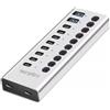 Logilink Hub Usb LogiLink Usb 3.2 10porte Usb-A C funzione di accensione spegnimento Argento [NULLIUS10UA0448]