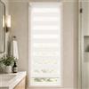 VOUNOT Tenda a Rullo Doppia Strato Oscurante Giorno e Notte, Catenella Laterale, Bande Trasparenti e Opache, Tenda Interno Zebra Blinds Bianco, 55 x 150 cm