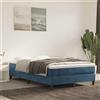 vidaXL Materasso a molle, blu scuro, 120X220X20 Cm, velluto Lumarko!