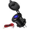 Dripio Caricabatterie USB-C PD da 60W con tecnologia QC 3.0, voltmetro LED e interruttore