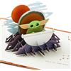 Hallmark Star Wars: The Mandalorian, biglietto pop-up 3D per qualsiasi occasione, Grogu e Space Pod, compleanno, festa del papà, figlio, papà, nipote, tema spaziale, rame