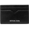Michael Kors Hudson - Custodia per carte da viaggio con intaglio, Nero, One Size, Hudson - Porta carte dentellato