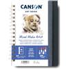 Canson - Professional Book - Carta Multitecnica - Grana fine - 300g/m² - Taccuino Spiralato - A4-21x29-7cm - Bianco - 28 fogli