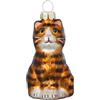 Holly & Jolly - Pallina di Natale Gatto, ca. 7 cm | Pallina di Natale in vetro, dipinta a mano, decorazione per l'albero di Natale nei toni dell'arancione e del nero