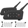 Dripio Auricolare interfono Bluetooth per 4 arbitri, con radio FM, tecnologia CVC, confezione da 2 pezzi