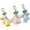 PACKOVE 3pezzi Fiori all Uncinetto in Filato di Lana, Decorazioni da Appendere a Chiavi o Telefoni, Design Semplice e Vintage per Natale e Uso Quotidiano
