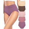 Briyat Mutande Donna Cotone Vita Alta 5 Pezzi Senza Cuciture | 93.2% cotone 6.8% elastan, bordi extra comfort, vestibilità coprente, morbide e traspiranti