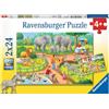 Ravensburger Un Giorno allo Zoo - Puzzle 2x24 Pezzi