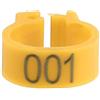 Tnfeeon 100PCS/Bag 8MM Anelli di plastica per fasce per piccioni, 001-100 Anelli di plastica per fasce per uccelli in plastica numerati numerati 001-100 con numero(Giallo)