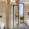 DEGHI Box doccia nicchia 105 cm battente 75 e lato giunto 30 con profilo nero 195h - Nilo