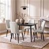 DEGHI Set 4 sedie da interni imbottite in similpelle grigio ghiaccio - Knos