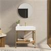 DEGHI Mobile bagno a terra 90 cm oro spazzolato e rovere con top lavabo e specchio - Axis