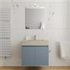 DEGHI Mobile bagno sospeso 70 cm 2 ante carta da zucchero cannettato con lavabo alto effetto cemento - Nerk