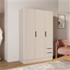 DEGHI Armadio 120x184h cm cashmere opaco con 3 ante e 2 cassetti - Delhi