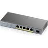 ZYXEL SWITCH MANAGED PER CCTV: 5 PORTE GIGABIT POE (BUDGET 60W) + 1 PORTA SFP, N