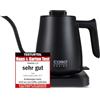 CASO 1877 Classic Kettle, bollitore con asta a collo di cigno, design nero opaco, sicuro grazie al Cool-Touch, interno in acciaio inox, 600 ml