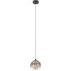 Eglo lampada a sospensione Ariscani 1, a 1 luce, lampadario per tavolo | da pranzo, in metallo nero e vetro color rame, attacco E27, Ø 42,5 cm