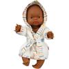 Heless 54033 - Set Bambola Gordi Maschio con Accappatoio «AHOI» | di colore marrone e bianco, misura 34 cm, per bambini dai 18 mesi in su